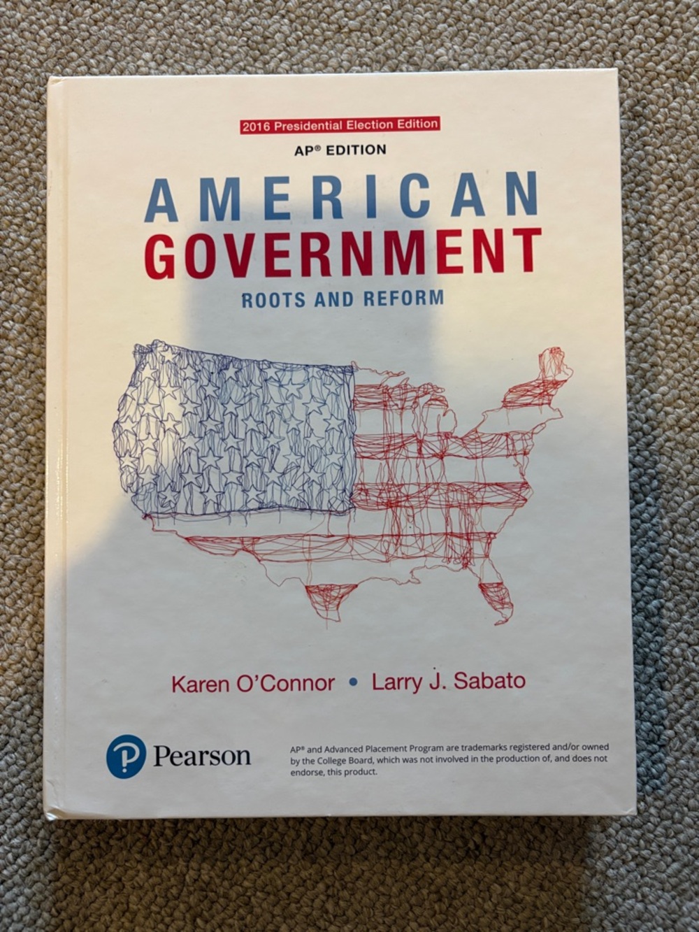 Pearson American Government Textbook - White/Red/Blue